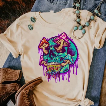 Волшебные грибы Инопланетная психоделическая футболка женская дизайнерская забавная футболка Y2K женская забавная уличная одежда y2k